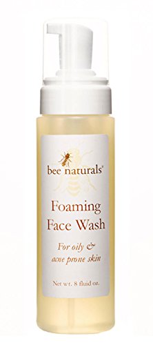 Bee Naturals Self Foaming Face Wash - Clean Facial Skin Thoroughly - Light, Foamy Cleanser for Oily and Troubled Skins - Salicylate and Medication Free - Soothes Inflamation - Rose, Grapefruit, Tea Tree and Lavender Essential Oils Plus Feverfew Extract - 8 Fl Oz