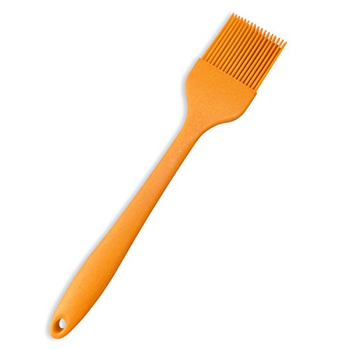 Kitchen Haven Silicone Pastry Basting Grill Oil Brush with Solid Core, Single, 10 inch, Orange
