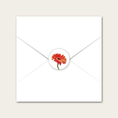 Deep Orange Gerbera - Wedding Envelope Seals