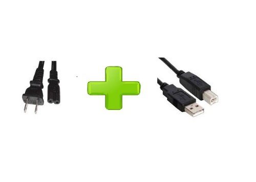 6FT AC Power Cord for Canon MX459 MX452 MX439 MX432 MX420 MX410 MX7600 Printer + USB Cable Cord