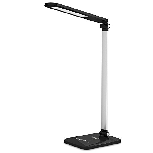 AUKEY Desk Lamp Dimmable Eye-care LED Table Lamp with Flexible Arm, 3 Lighting Modes, 5-Level Dimmer, 8W, Touch-Sensitive Controller (LT-T9 Black)