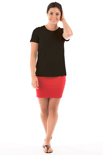 Women's Short Sleeve T-Shirt - Spring Zing (Black, Large) Cute Active Wear for Her WB1101-BLK-L