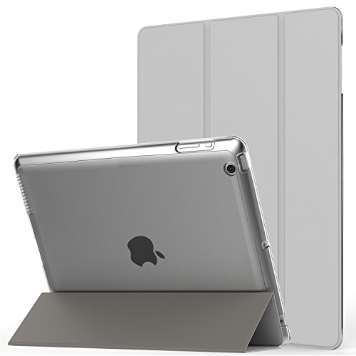 iPad 2 / 3 / 4 Case - MoKo Ultra Slim Lightweight Smart-shell Stand Cover with Translucent Frosted Back Protector for iPad 2 / The NEW iPad 3 (3rd Gen) / iPad 4, SILVER (with Auto Wake / Sleep)