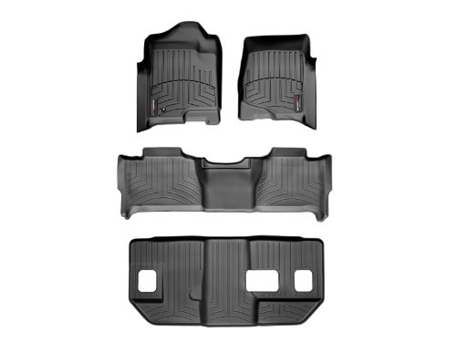 2007-2011 Chevrolet Suburban-Weathertech Floor Liners-Full Set (Includes 1st , 2nd and 3rd Row)-Fits Vehicles with 2nd Row Bench Seating-Black