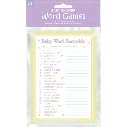 Amscan Baby Shower Word Scramble and Baby Word Search Games