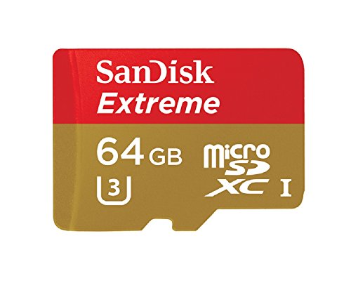 SanDisk Extreme 64 GB microSDXC for Action Sports Camera Class 10 Memory Card up to 90 Mbps with U3 Ratings