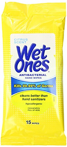 Wet Ones Antibacterial Hand Wipes Travel Pack, 15-Count