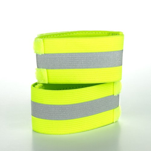 High Visibility Reflective Wristbands (pair) made by Road ID, world leaders in safety - Satisfaction Guaranteed (seriously)