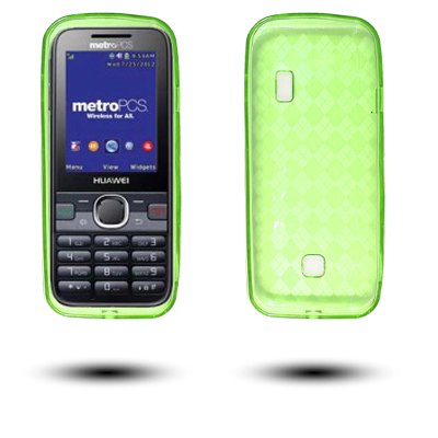Huawei Verge M570 Neon Green Jelly TPU Skin Case / Semi-hard Sleeve Protector Cover + Live My Life Wristband