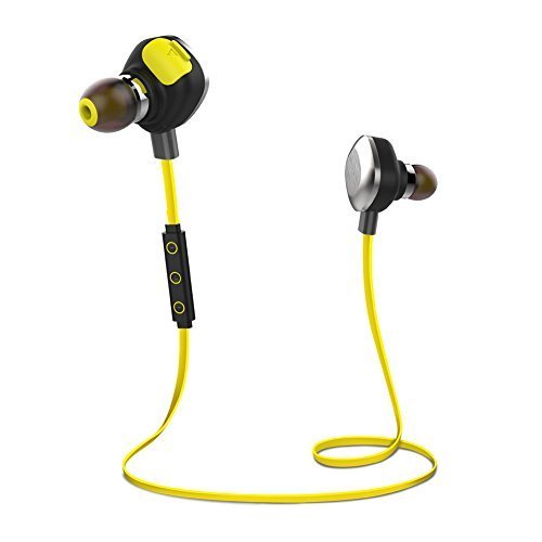 Lepfun U5 Plus In-Ear Sport Earbuds, Magnetic Wireless Bluetooth Headphones with 8-Hour Playtime and CVC 6.0 Noise Cancellation, IPX7 Sweatproof for Running, Workout, Gym ?Yellow?