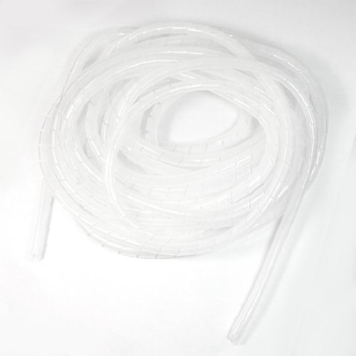Electrical Wire Cable Protection 14mm Dia Tube Spiral Wrap Hose 7M White