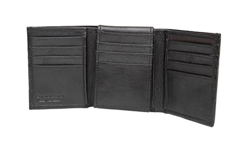 Ashlin Tri-Fold Leather Wallet, Tri-Fold in 100% Full Grain Lambskin Napa Leather Black [6447-07-01]