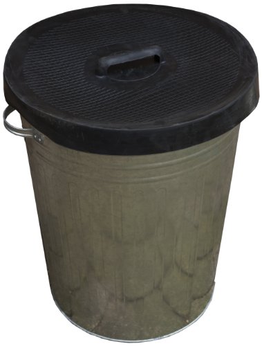 Apollo Gardening 90L Galvanised Metal Dustbin with Rubber Lid