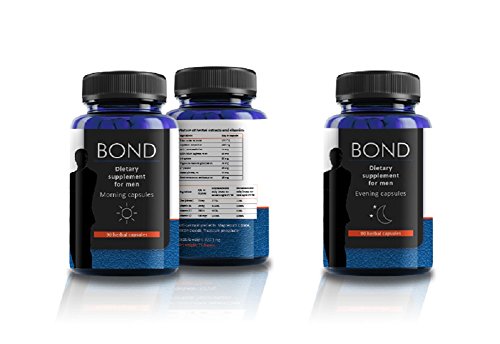 BOND Testosterone Booster Dietary Supplement Performance Enhancement for Men's Sexual Health - Increases Testosterone & Stamina Levels - Pay for ONE Month Get THREE Moths Supply - 180 Herbal Cupsules