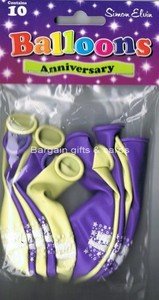 Simon Elvin 10 X Happy Anniversary Balloons Party Decorations (Se) 10 Airfill Only