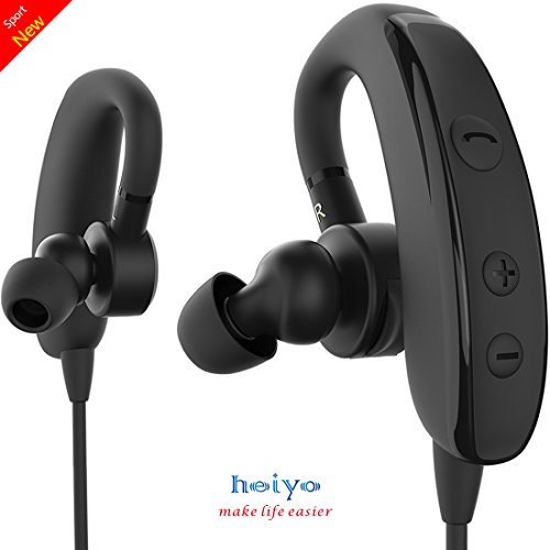 Bluetooth Earbuds, Heiyo™ Wireless Bluetooth V4.1 Sport Headsets Sweat Proof Adjustable Outdoor Earpiece Retractable Earhook headphones Earphones with Microphone
