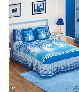 Blue Sea Dolphins Bedspread Sheets Bedding Set Full