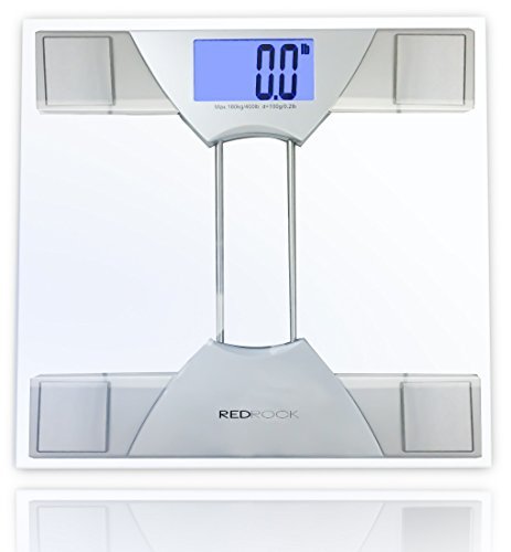 Red Rock Personal Body Weigh Scale Made with High Quality Tempered Glass Large Blue Backlight LCD
