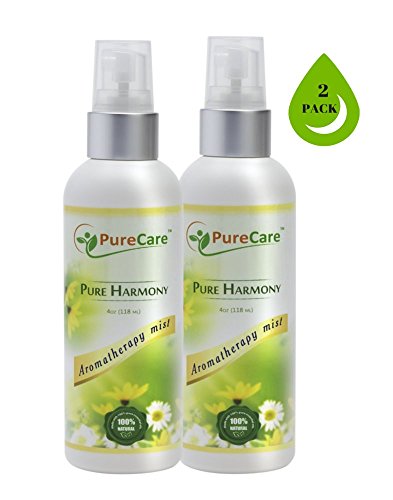 Pure Care Natural Air Freshener - Pure Harmony - Made with 100% Pure Essential Oils - 4 oz Spray Bottle (2 PACK)