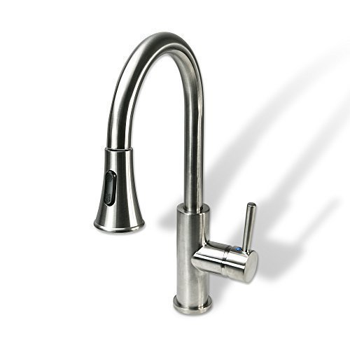 Decor Star TPC11-TB Contemporary 16 Pull Down Spray Kitchen Sink Faucet cUPC NSF AB 1953 Lead Free Brushed Nickel
