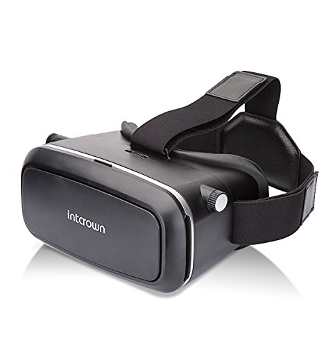 Intcrown VR Headset 3D Virtual Reality Glasses Enable 360 Degree Immersive Movies and Games experience support for 4 to 6 inch Smartphone and Apple Phones