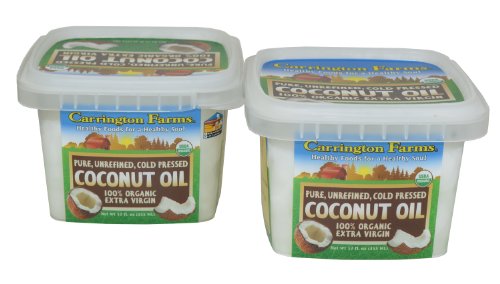 Carrington Farms 100% Organic Extra Vrigin Coconut Oil 12 Oz Pack of 2