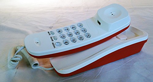Slimline Red/White colored telephone for wall or desk