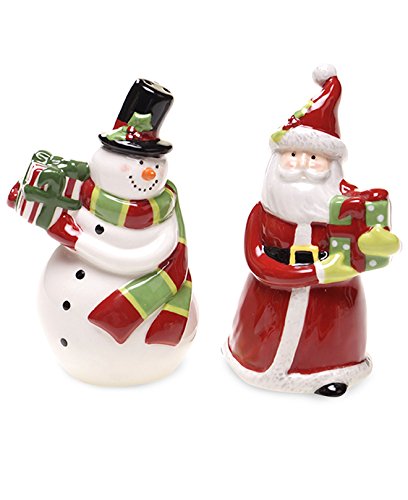 Certified International Christmas Santa & Snowman 4-in Salt & Pepper Shakers