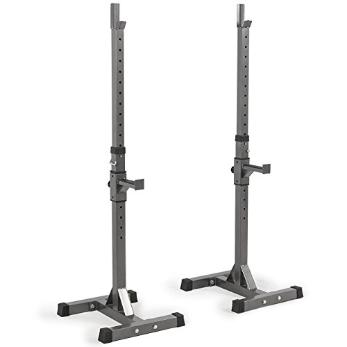 ALPINE© 2PCS Adjustable Rack Solid Steel Standard Squat Barball Free Press Bench Equipment Training Cross Fit
