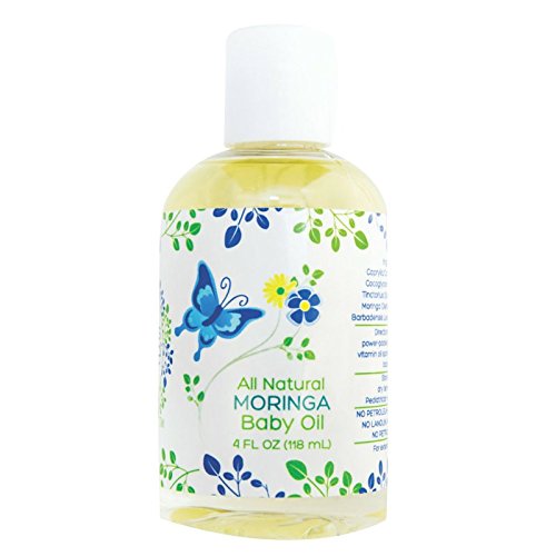 All Natural Non Greasy Mummy's Miracle Moringa Baby Oil For Sensitive Skin 4 oz.