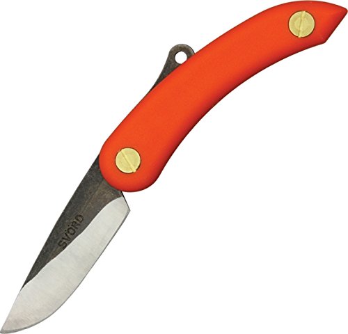 Svord Mini Peasant Orange Fold Knife, Swedish high carbon tool steel blade