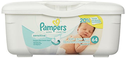 Pampers Baby Wipes Tub, Sensitive - 64 Wipes/Tub