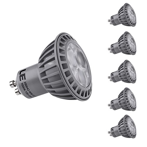 LE® 5W MR16 GU10 LED Bulbs, 50W Halogen Bulbs Equivalent, Not Dimmable, 350lm, Warm White, 3000K, 38° Beam Angle, Standard Size, Recessed Lighting, Track Lighting, Spotlight, LED Light Bulbs, Pack of 5 Units