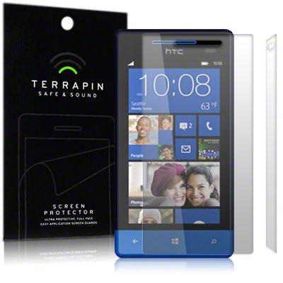 HTC Windows Phone 8S Screen Protector Case / Guard / Film / Cover 2-in-1 Pack By Terrapin