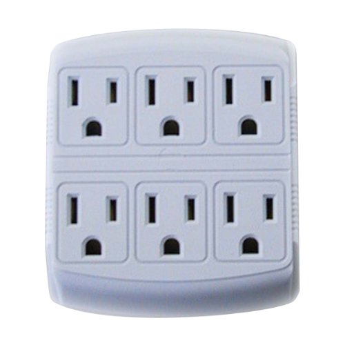 Globe Electric 46007 6 Outlet Grounded in Wall Adapter