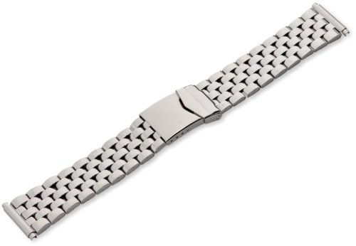 Hadley-Roma Men's MB5176RW SQ 22 22mm Stainless Steel Wrapped Watch Strap