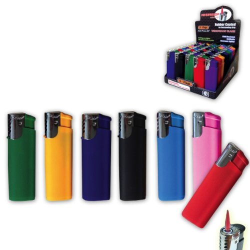 3 Pack Windproof Lighters Rubber Coated Jet Flame Cigarette Lighters