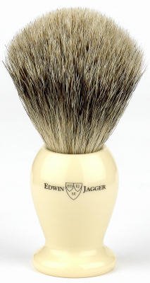 Edwin Jagger 1EJ947 Best Badger English Shaving Brush with Drip Stand - Ivory