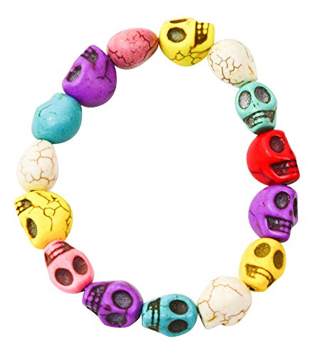 Mixed Color Skull Loose Bead Turquoise Chain Rock Bracelet Fashion Designed