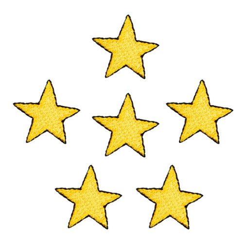 Expo Iron-on Embroidered Applique Patches, BaZooples Star, 6-Pack