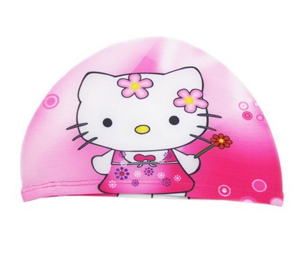 Qishi's Hello Kitty Swim Cap Kids Cute Cartoon Swim Caps