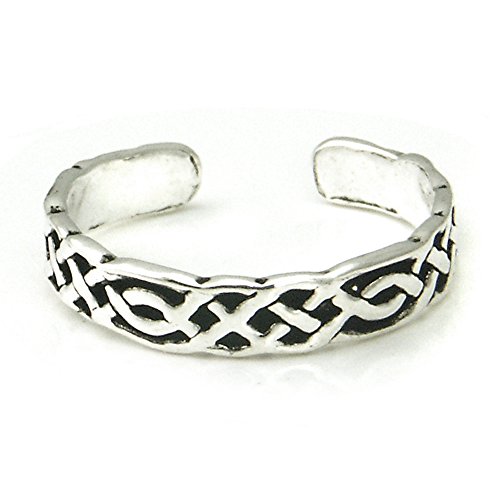 Sterling Silver Antique Celtic Knot Adjustable Toe Band Ring