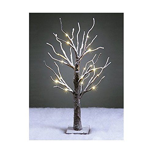 Lightshare XSTSD24 18 in. LED Snow Tree Bonsai Decoration Light, Warm White
