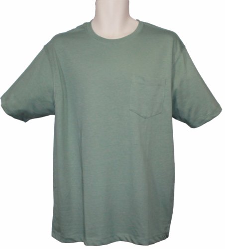 Men's Short Sleeve Cotton T-Shirt with Pocket, XX-Large (Green) by Utopia Wear