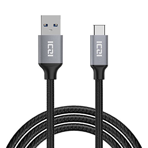ICZI USB C to USB 3.0 Braided Nylon Cable (6.6ft) for Macbook, Chromebook Pixel, HTC 10 and More