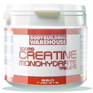 Bodybuilding Warehouse Creatine Monohydrate - 360 Tablets - The Most Basic Form Of Creatine | Each Tub Lasts Over A Month!