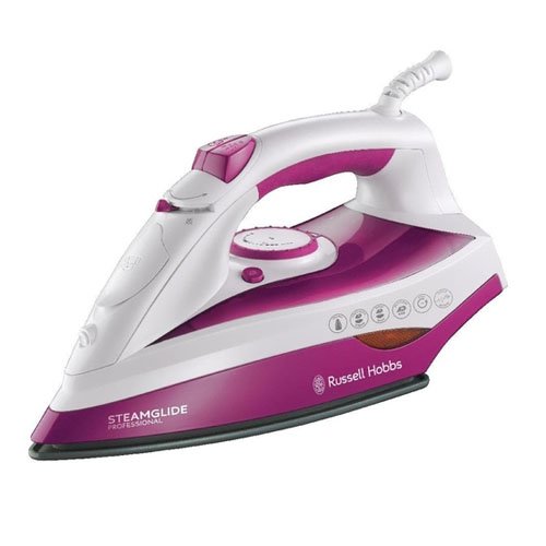 Russell Hobbs 19220 Steamglide Professional Iron, 2400 W - White and Pink