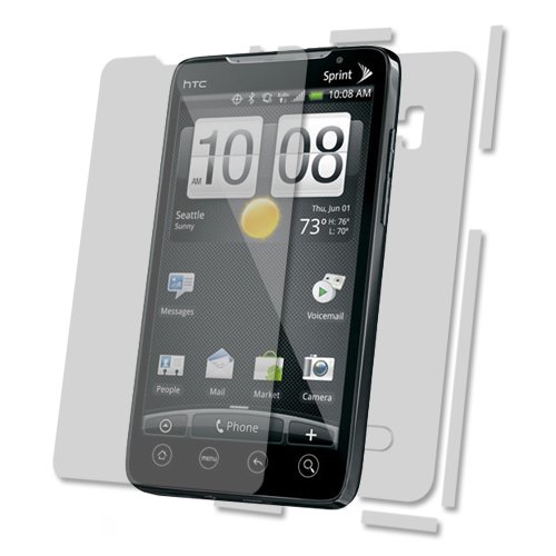 HTC EVO 4G Screen Protector + Full Body, Skinomi® TechSkin Full Coverage Skin + Screen Protector for HTC EVO 4G Front & Back Clear HD Film - with Lifetime Warranty
