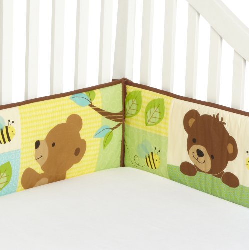 Bedtime Originals Honey Bear 4 Piece Bumper, Brown/Green