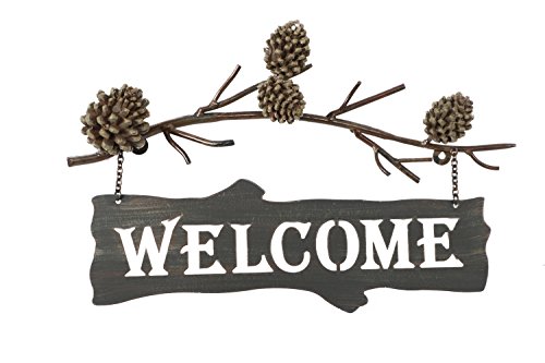 DEI Country Pinecone Welcome Sign, 17-Inch
